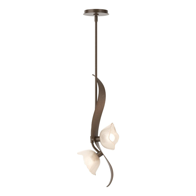 Hubbardton Forge 2024 Bronze Frosted Glass (FD) Multi Mika 2-Light Pendant