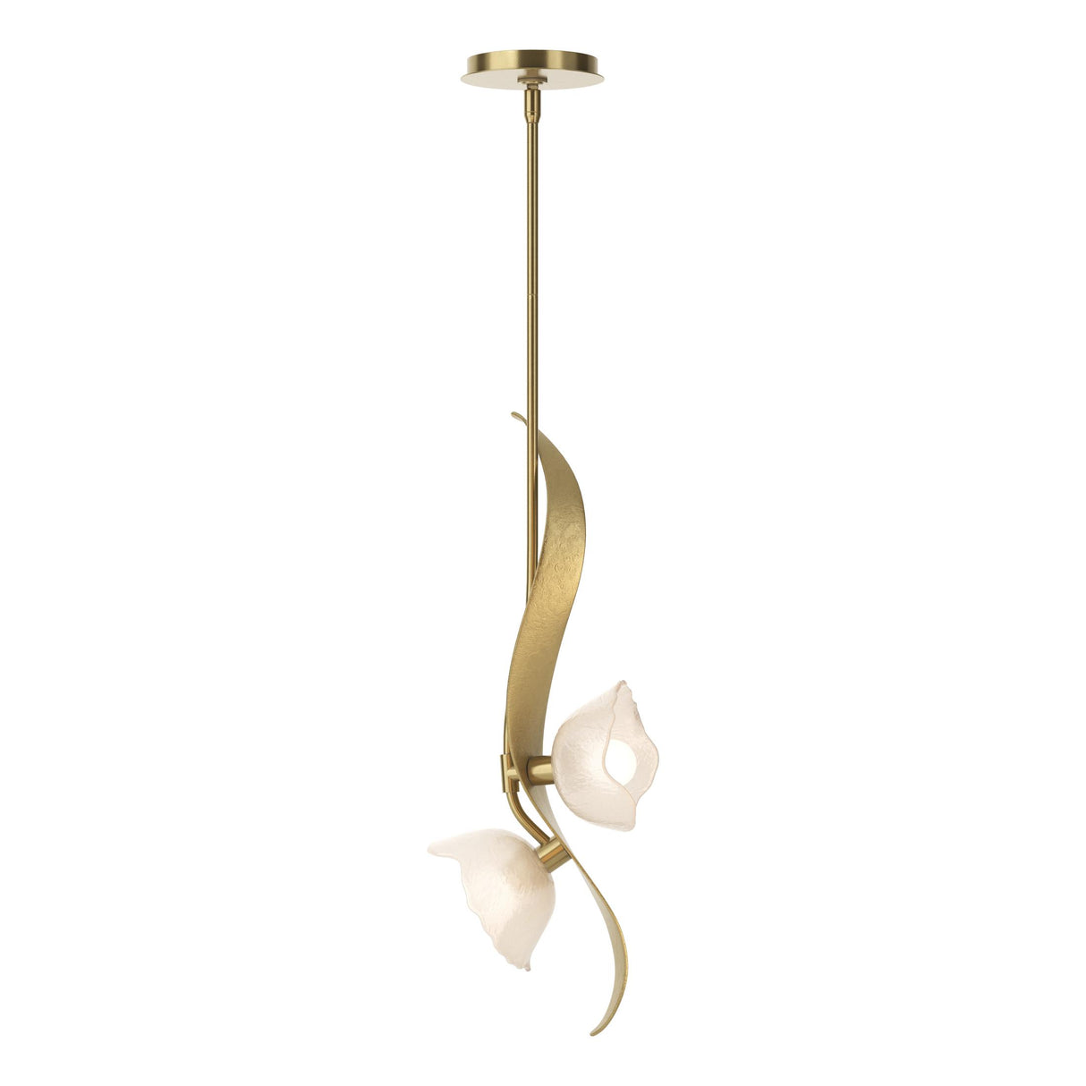 Hubbardton Forge 2024 Modern Brass Frosted Glass (FD) Multi Mika 2-Light Pendant