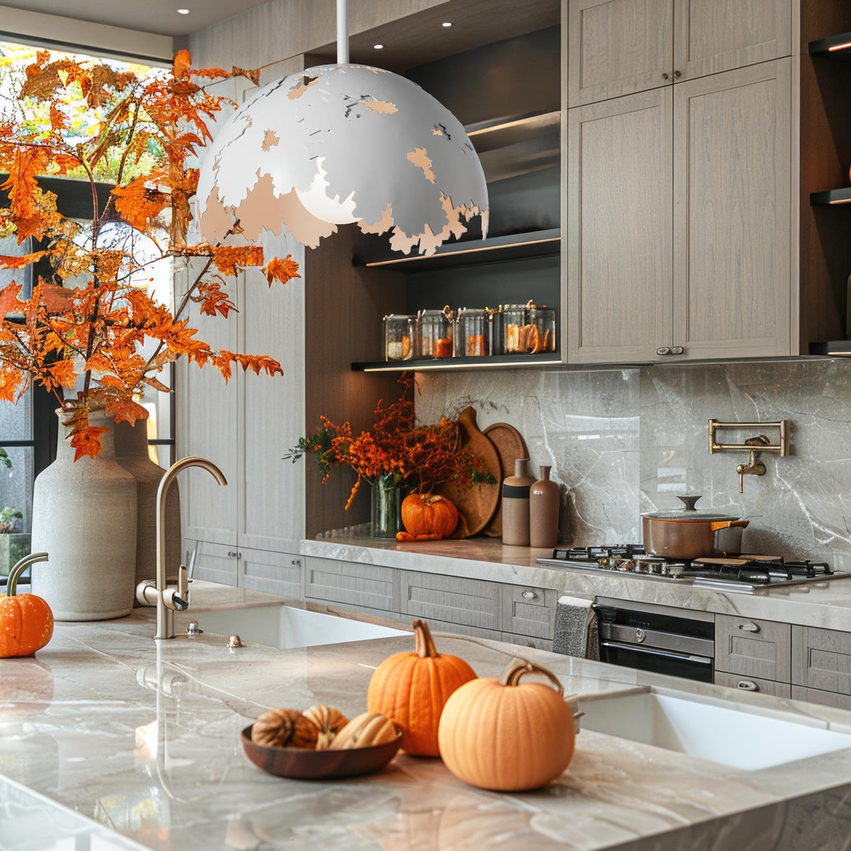 Hubbardton Forge 2024 White Multi Pangea 1-Light Pendant