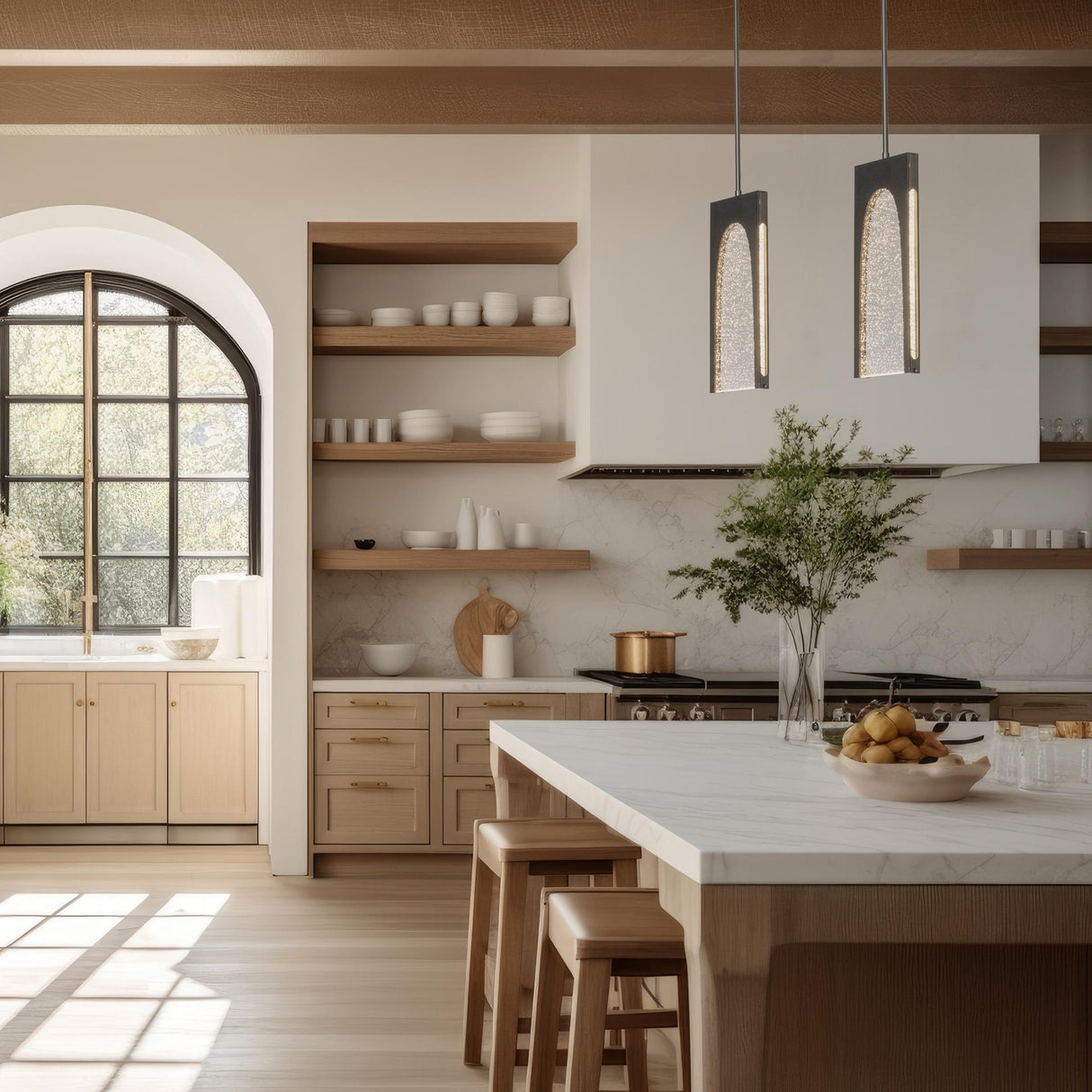 Hubbardton Forge 2024 Oil Rubbed Bronze Seeded Clear Glass (II) Multi Cypress 1-Light Pendant