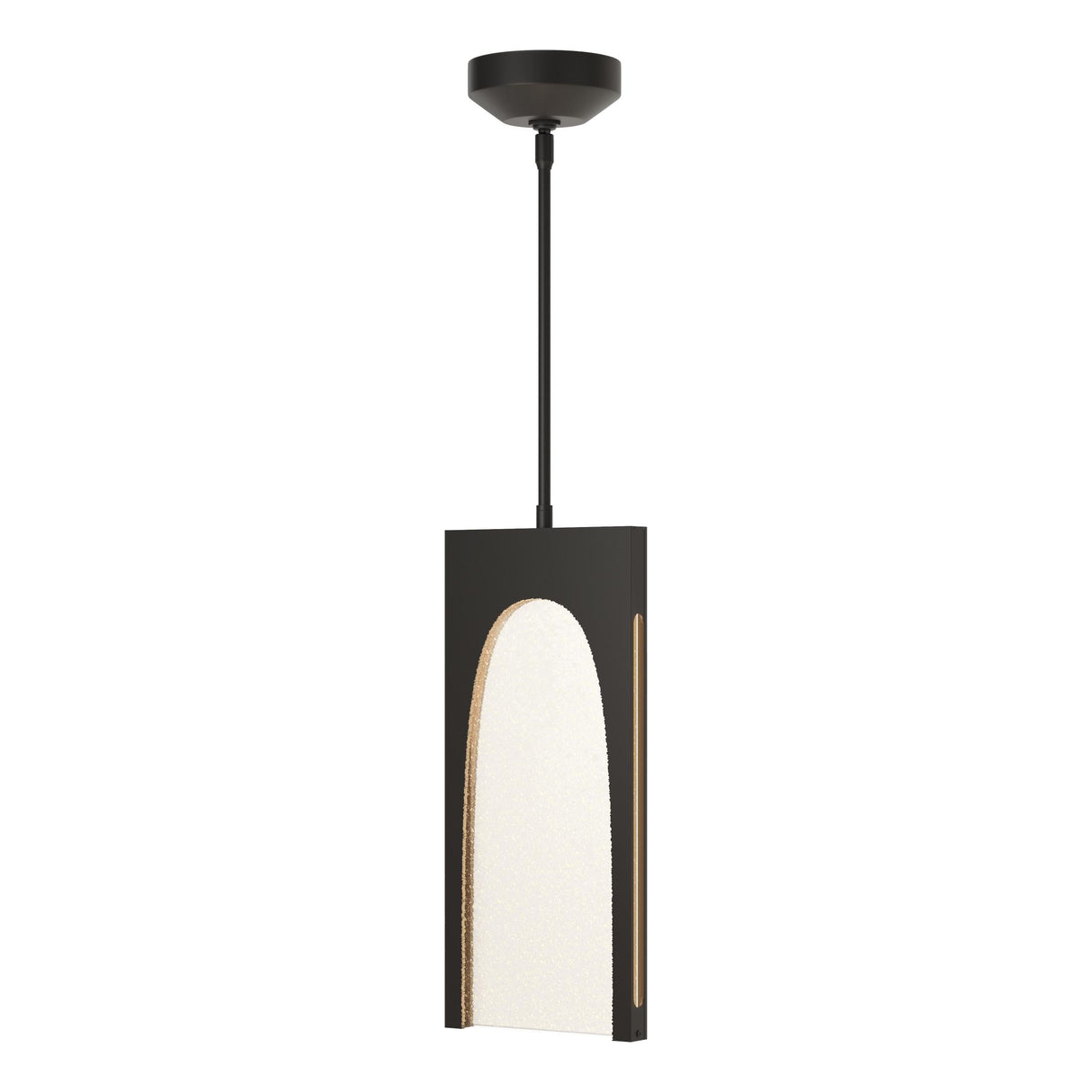 Hubbardton Forge 2024 Black Seeded Clear Glass (II) Multi Cypress 1-Light Pendant