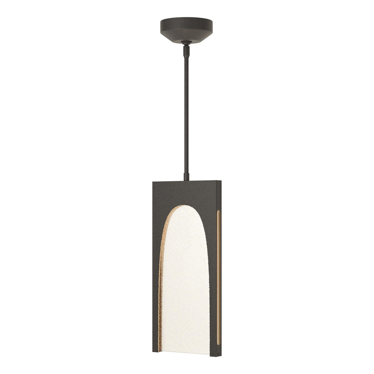 Hubbardton Forge 2024 Natural Iron Seeded Clear Glass (II) Multi Cypress 1-Light Pendant