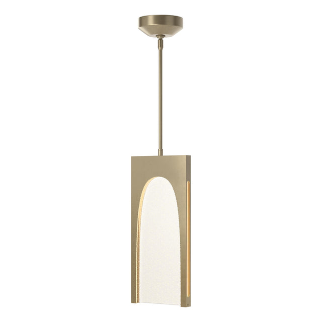 Hubbardton Forge 2024 Soft Gold Seeded Clear Glass (II) Multi Cypress 1-Light Pendant