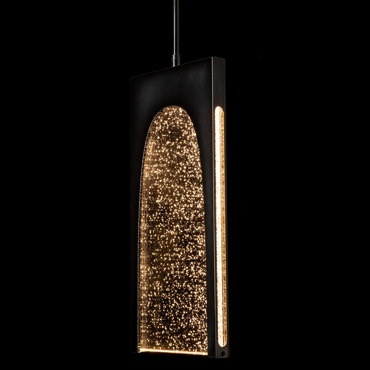 Hubbardton Forge 2024 Ink Seeded Clear Glass (II) Multi Cypress 1-Light Pendant