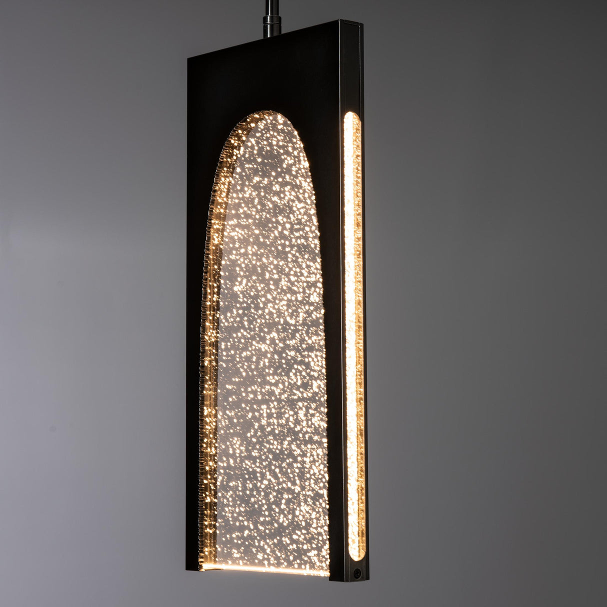 Hubbardton Forge 2024 Ink Seeded Clear Glass (II) Multi Cypress 1-Light Pendant