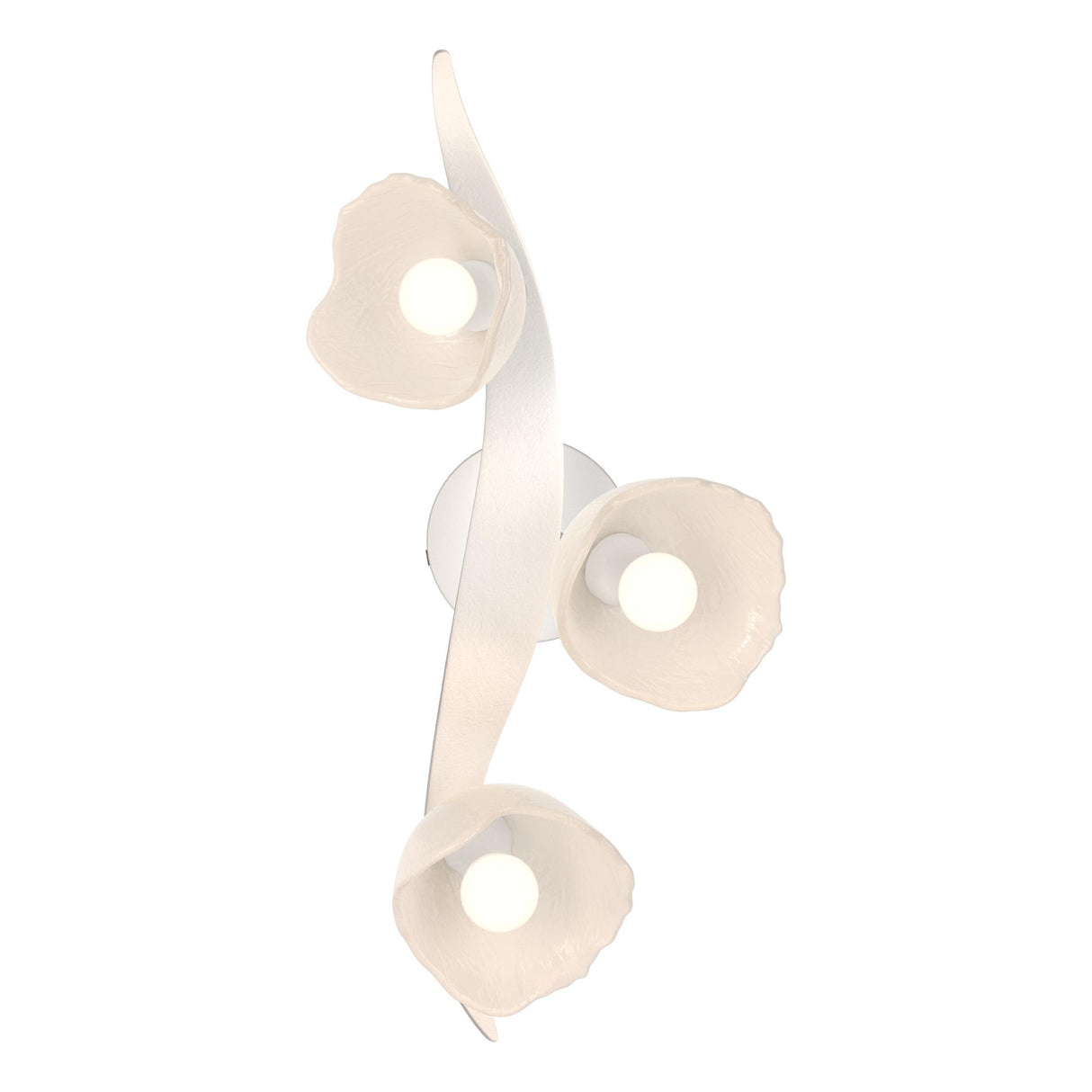 Hubbardton Forge 2024 White Frosted Glass (FD) Mika 3-Light Large Sconce/Semi-Flush