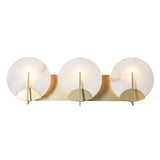 Hubbardton Forge 2025 Modern Brass Alabaster Callisto 3-Light Bath Sconce