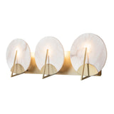 Hubbardton Forge 2025 Modern Brass Alabaster Callisto 3-Light Bath Sconce