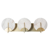 Hubbardton Forge 2025 Modern Brass Alabaster Callisto 3-Light Bath Sconce