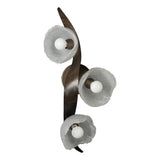 Hubbardton Forge 2024 Dark Smoke Frosted Glass (FD) Mika 3-Light Large Sconce/Semi-Flush