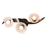 Hubbardton Forge 2024 Dark Smoke Frosted Glass (FD) Mika 3-Light Large Sconce/Semi-Flush