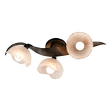 Hubbardton Forge 2024 Dark Smoke Frosted Glass (FD) Mika 3-Light Large Sconce/Semi-Flush