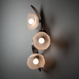 Hubbardton Forge 2024 Dark Smoke Frosted Glass (FD) Mika 3-Light Large Sconce/Semi-Flush