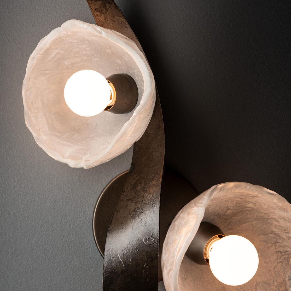 Hubbardton Forge 2024 Dark Smoke Frosted Glass (FD) Mika 3-Light Large Sconce/Semi-Flush