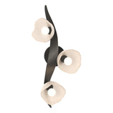 Hubbardton Forge 2024 Black Frosted Glass (FD) Mika 3-Light Large Sconce/Semi-Flush