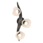 Hubbardton Forge 2024 Black Frosted Glass (FD) Mika 3-Light Large Sconce/Semi-Flush