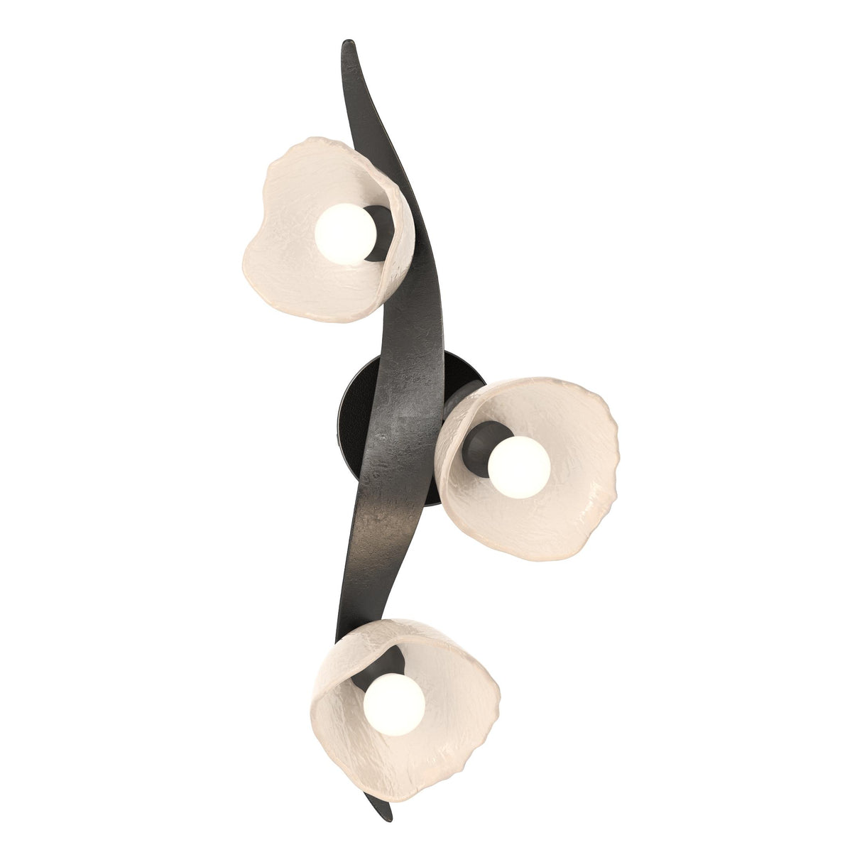 Hubbardton Forge 2024 Ink Frosted Glass (FD) Mika 3-Light Large Sconce/Semi-Flush