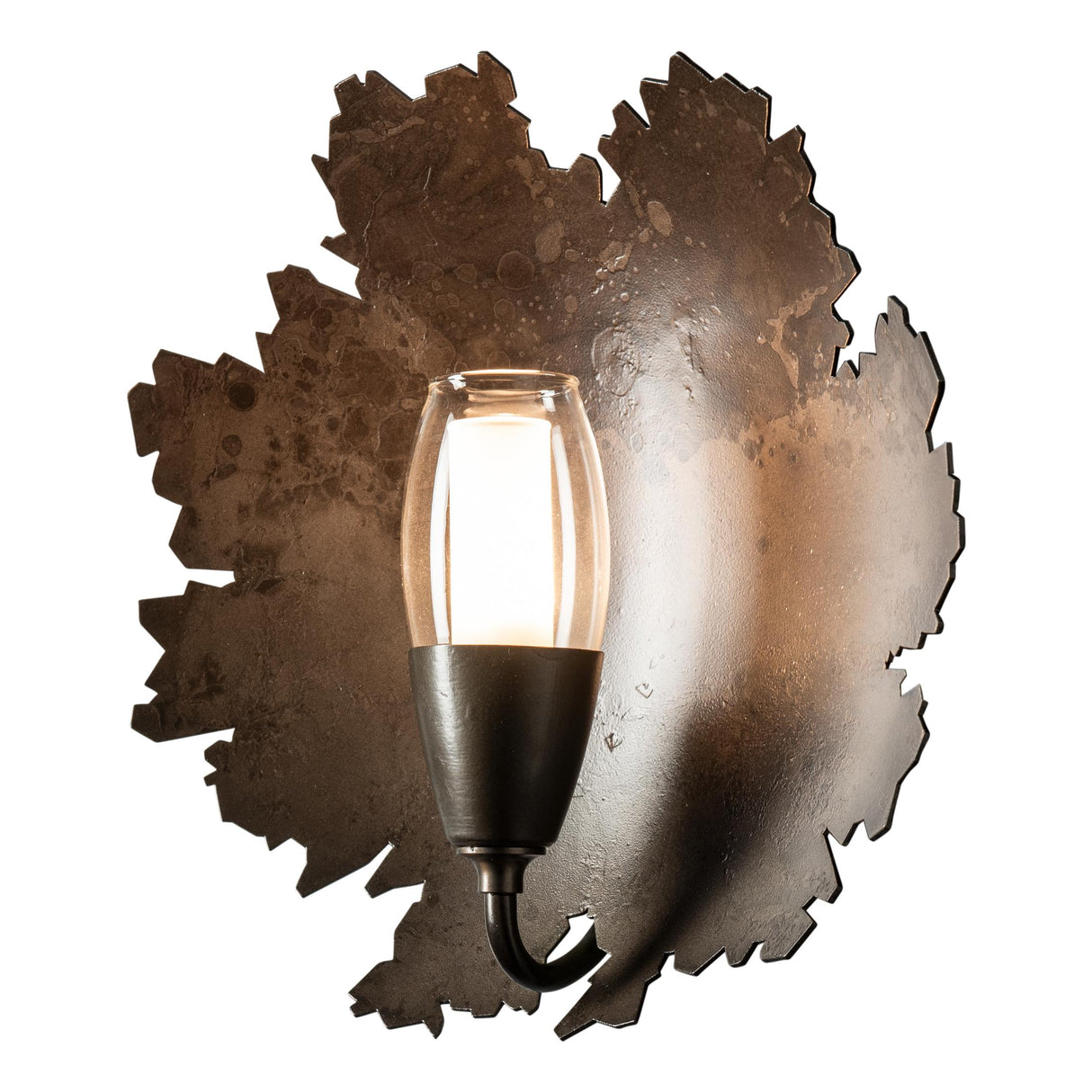 Hubbardton Forge 2024 Dark Smoke Clear Glass with Frosted Diffuser (YE) Pangea 1-Light Sconce