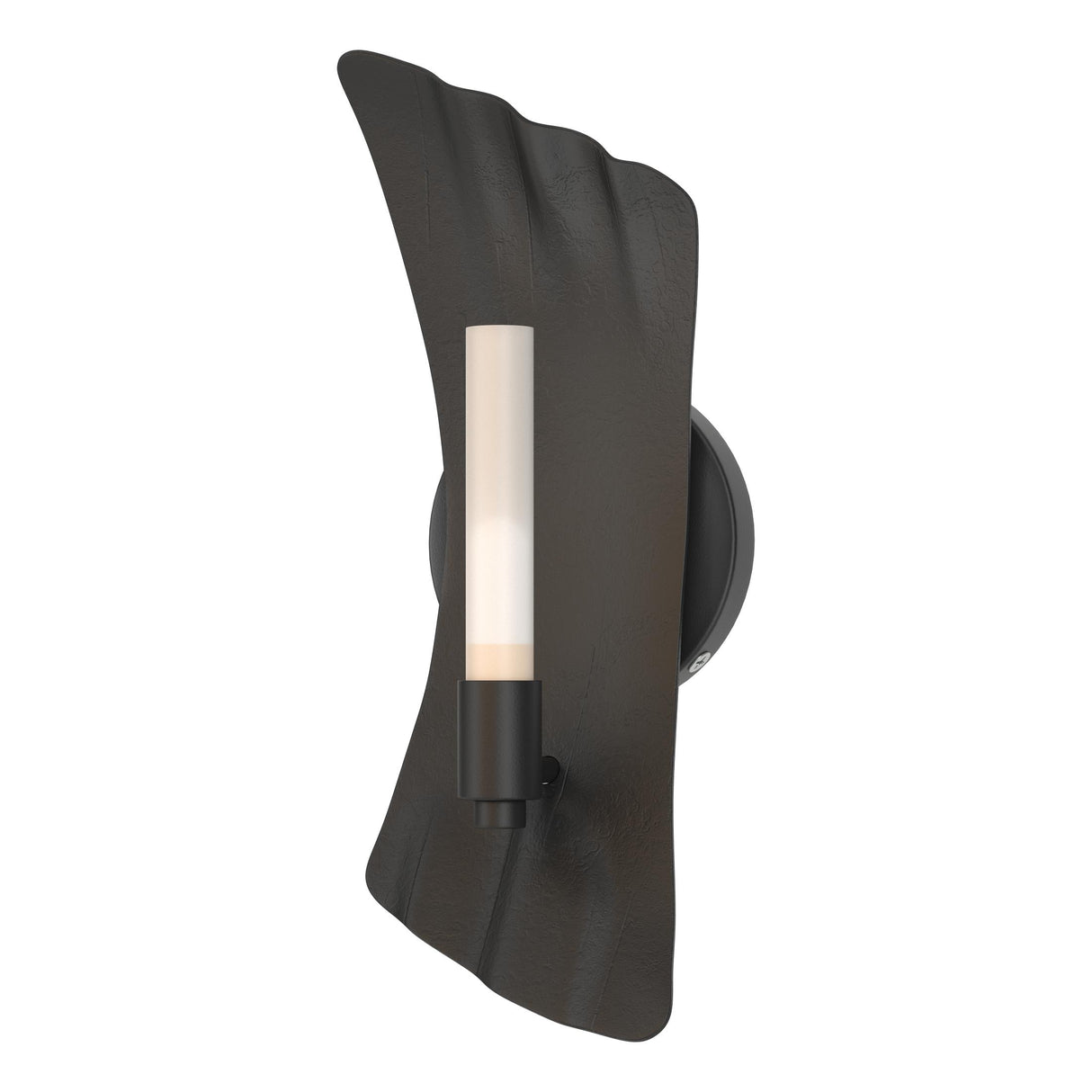 Hubbardton Forge 2024 Black Frosted Glass (FD) Crest 1-Light Sconce