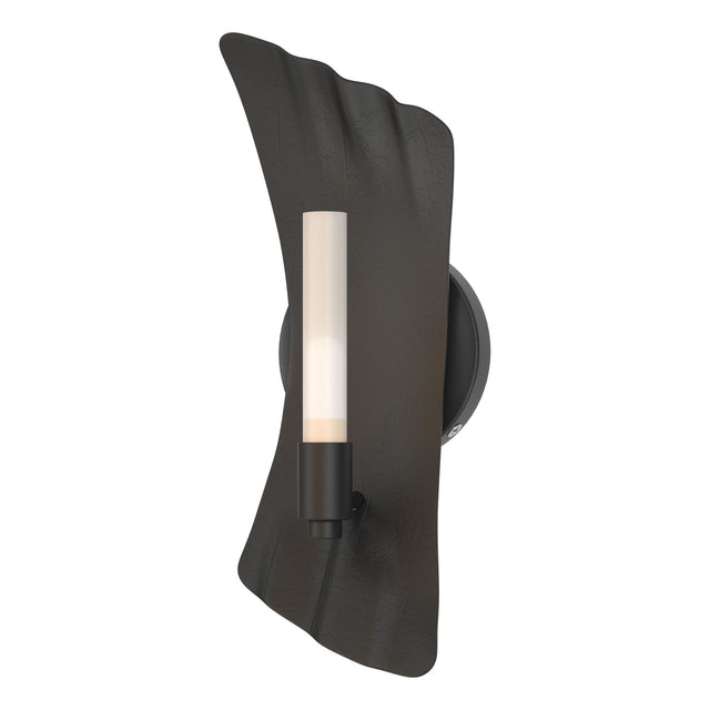 Hubbardton Forge 2024 Black Frosted Glass (FD) Crest 1-Light Sconce