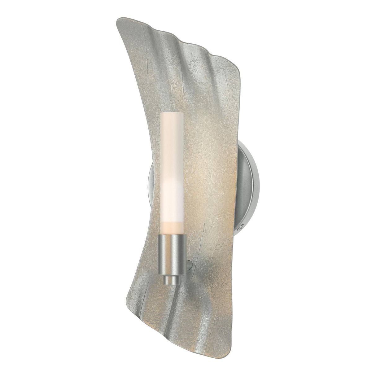 Hubbardton Forge 2024 Vintage Platinum Frosted Glass (FD) Crest 1-Light Sconce