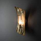 Hubbardton Forge 2024 Modern Brass Frosted Glass (FD) Crest 1-Light Sconce