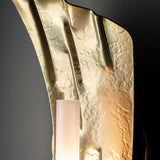 Hubbardton Forge 2024 Modern Brass Frosted Glass (FD) Crest 1-Light Sconce