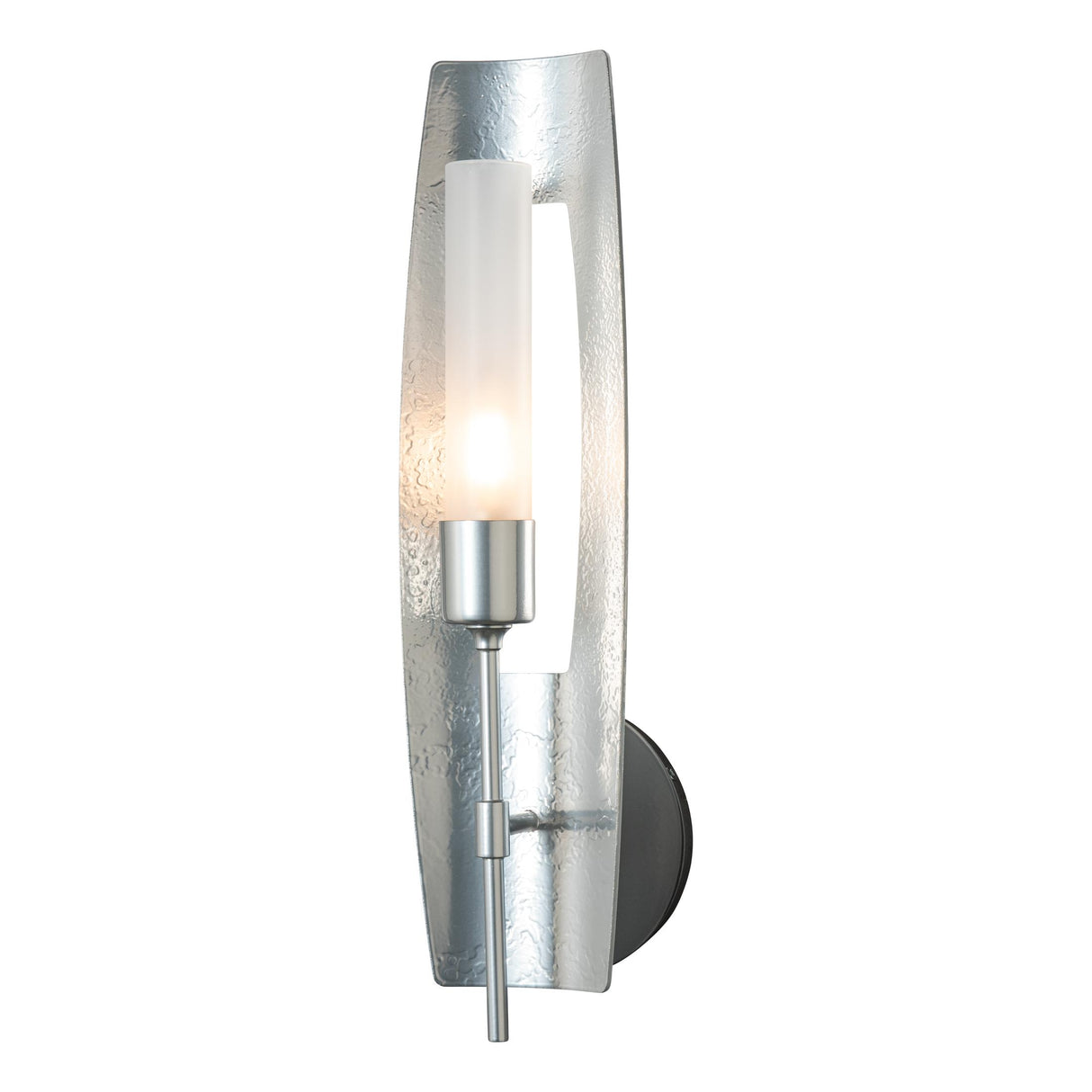 Hubbardton Forge 2024 Sterling Frosted Glass (FD) Passage 1-Light Sconce