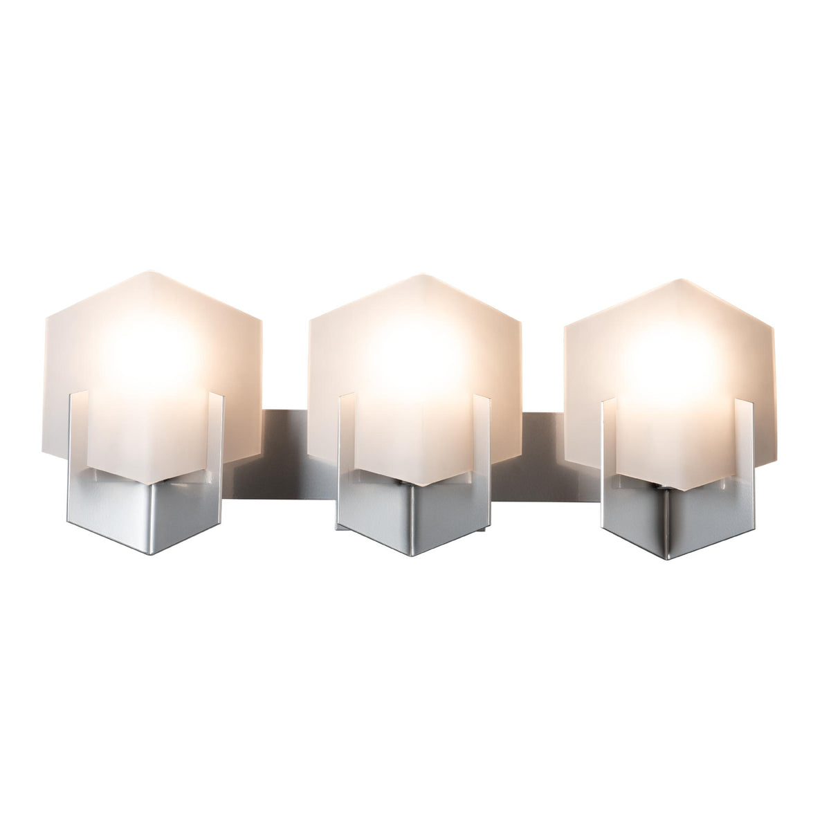 Hubbardton Forge 2025 Sterling Opal Glass (GG) Prisma 3-Light Bath Sconce