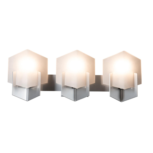 Hubbardton Forge 2025 Sterling Opal Glass (GG) Prisma 3-Light Bath Sconce