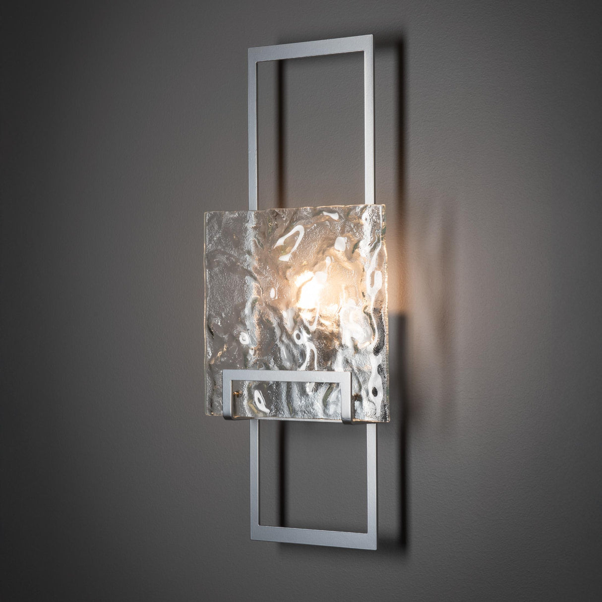 Hubbardton Forge 2025 Sterling Clear Glass (ZM) Geo Sconce