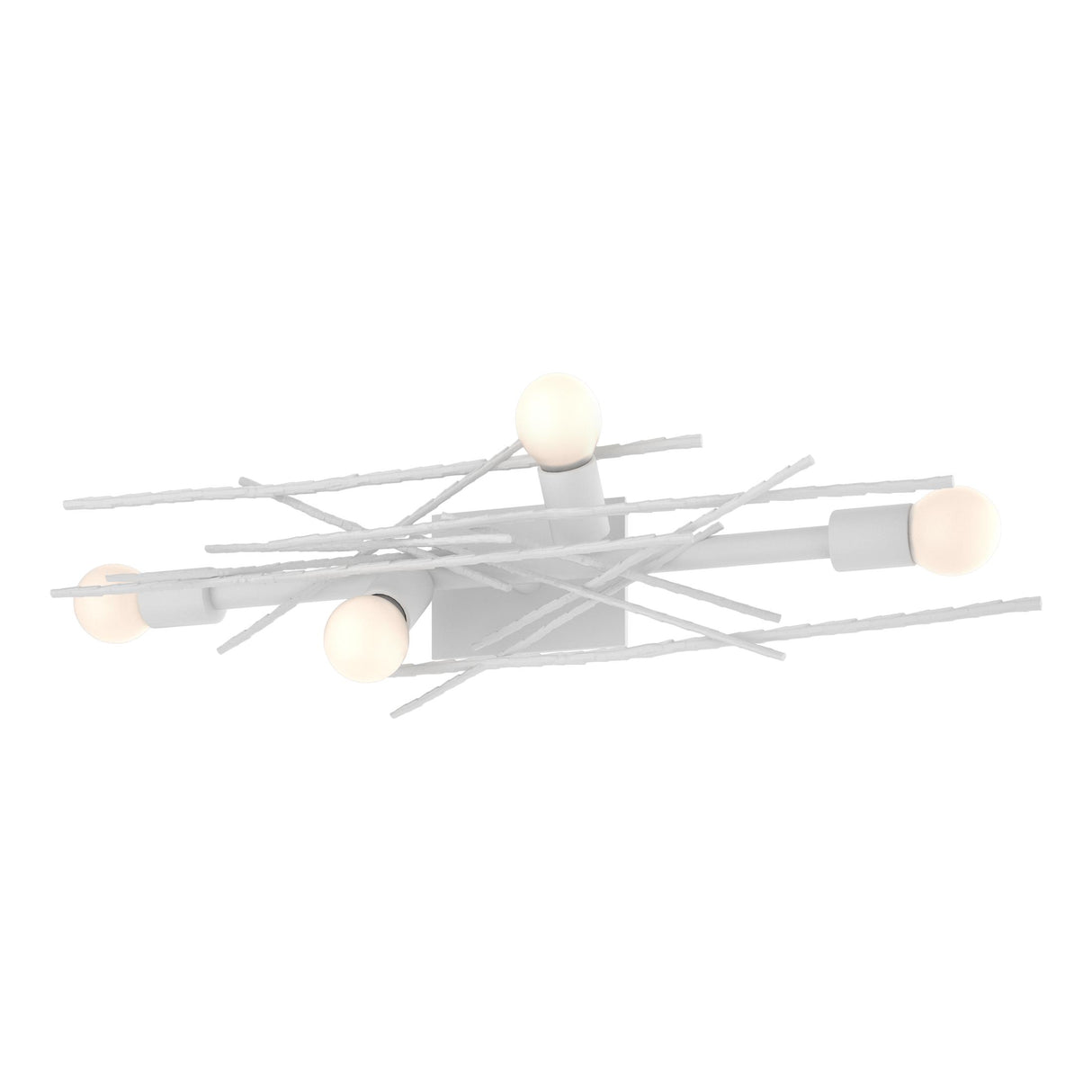 Hubbardton Forge 2024 White Brindille 4-Light Large Sconce/Semi-Flush