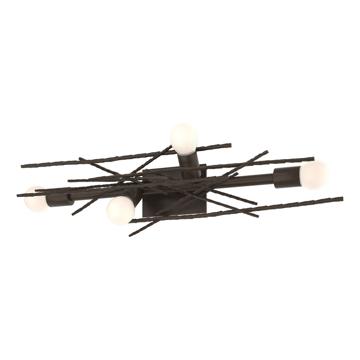 Hubbardton Forge 2024 Bronze Brindille 4-Light Large Sconce/Semi-Flush