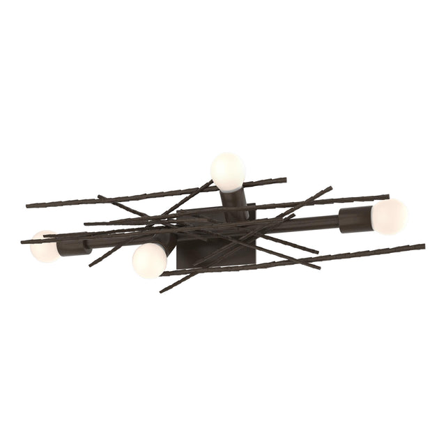 Hubbardton Forge 2024 Bronze Brindille 4-Light Large Sconce/Semi-Flush