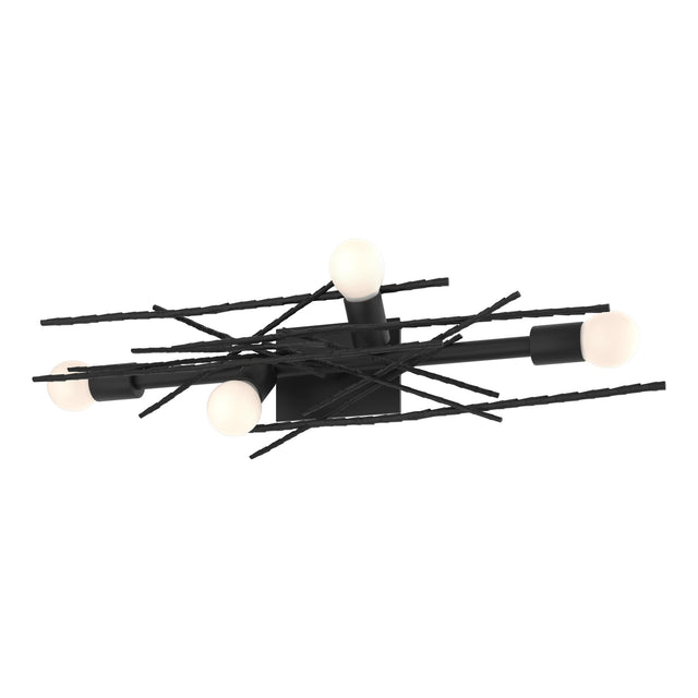 Hubbardton Forge 2024 Black Brindille 4-Light Large Sconce/Semi-Flush