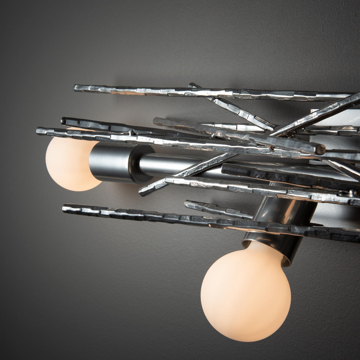 Hubbardton Forge 2024 Sterling Brindille 4-Light Large Sconce/Semi-Flush
