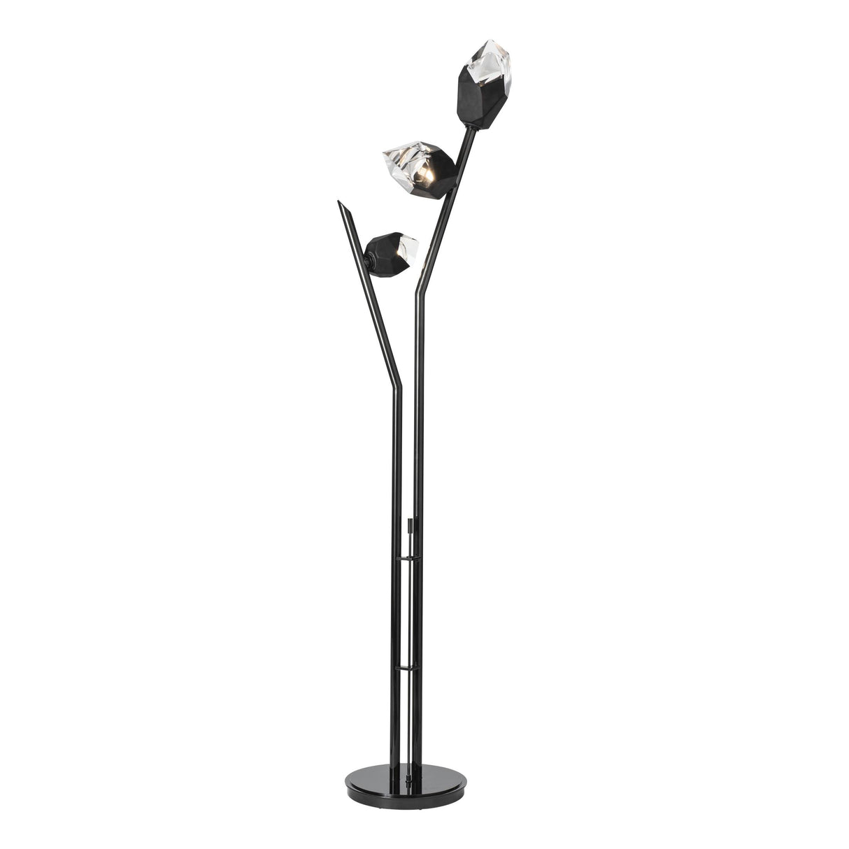 Hubbardton Forge 2023 Ink Black Crystal (BP) Chrysalis Torchiere