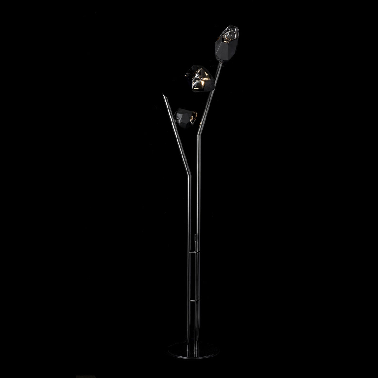 Hubbardton Forge 2023 Ink Black Crystal (BP) Chrysalis Torchiere