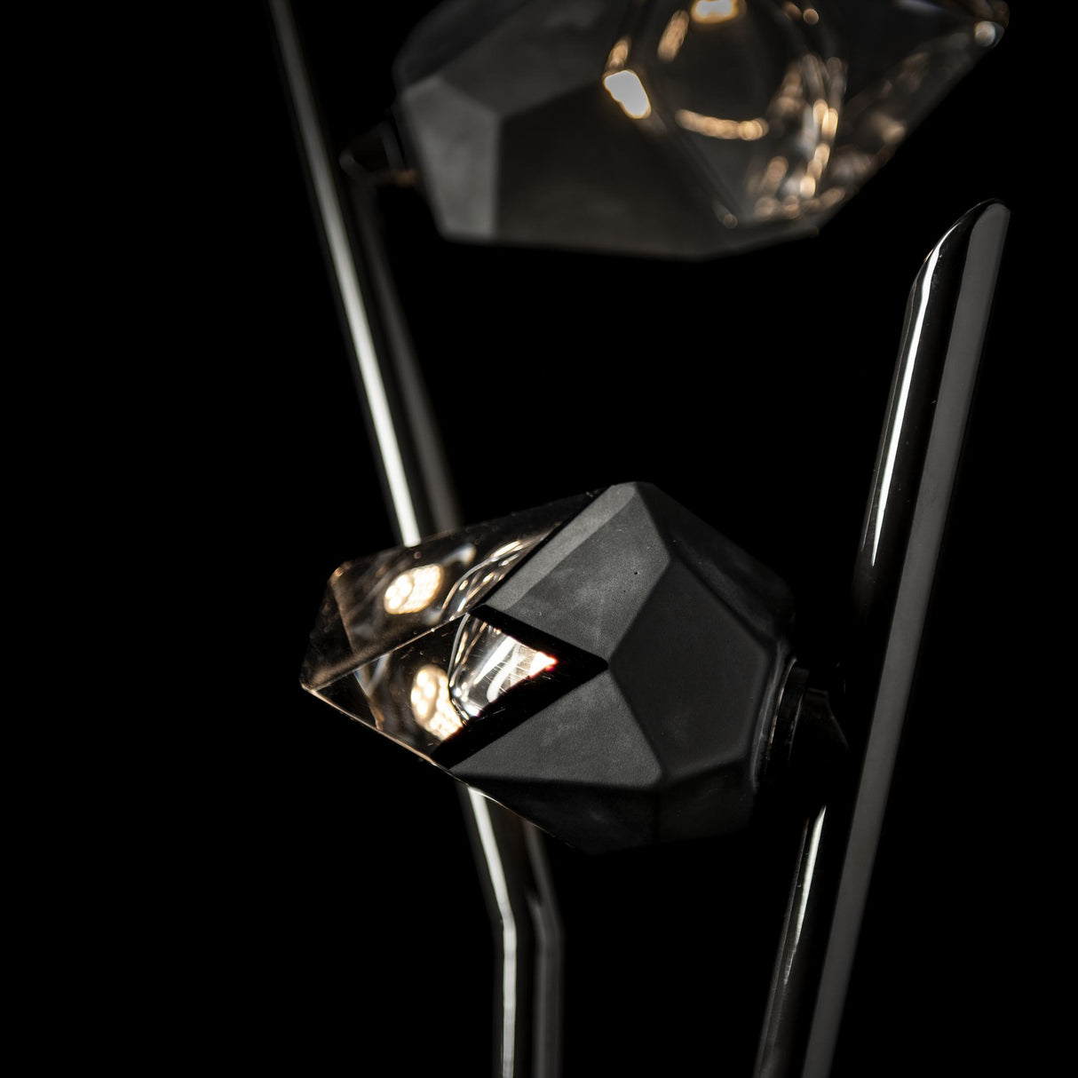 Hubbardton Forge 2023 Ink Black Crystal (BP) Chrysalis Torchiere
