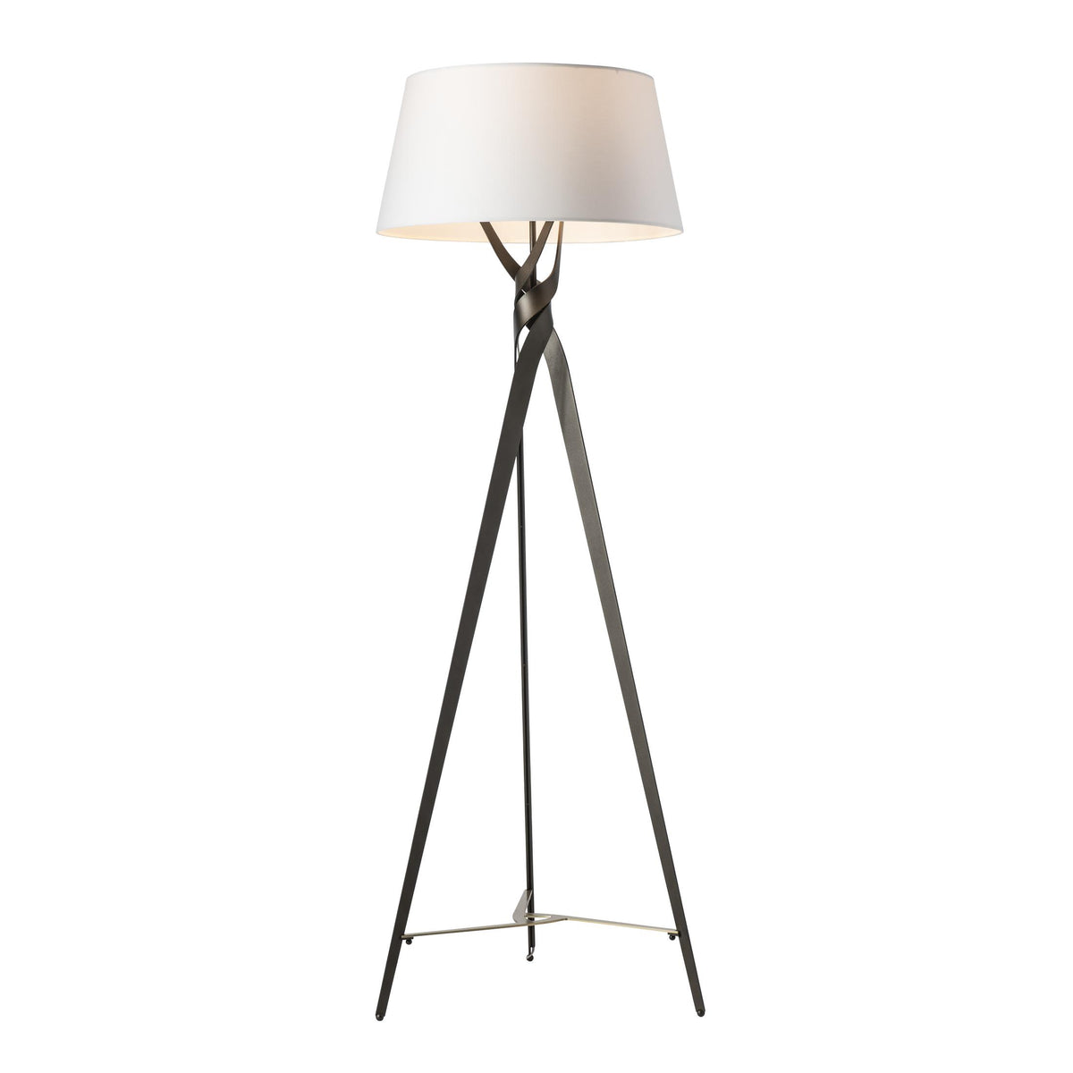 Hubbardton Forge 2023 Oil Rubbed Bronze Modern Brass Natural Anna Shade (SF) Tryst Floor Lamp