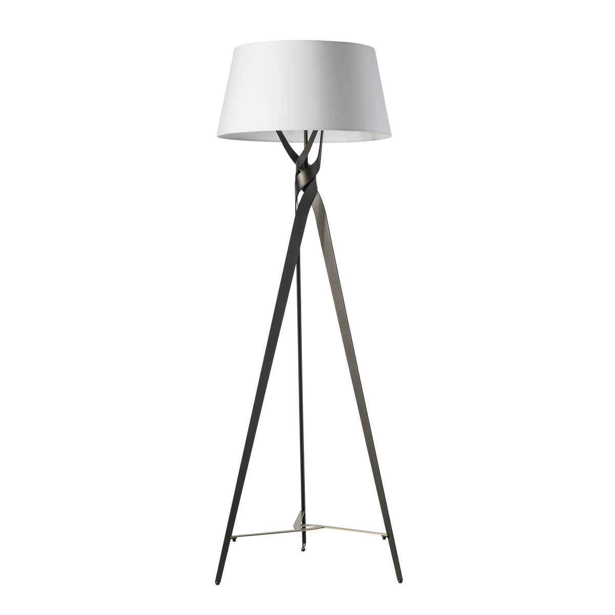 Hubbardton Forge 2023 Oil Rubbed Bronze Modern Brass Natural Anna Shade (SF) Tryst Floor Lamp