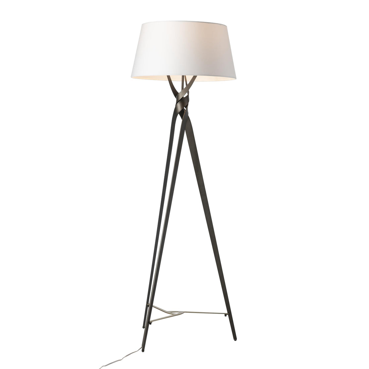 Hubbardton Forge 2023 Oil Rubbed Bronze Modern Brass Natural Anna Shade (SF) Tryst Floor Lamp