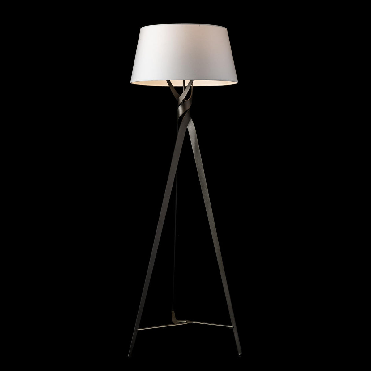 Hubbardton Forge 2023 Oil Rubbed Bronze Modern Brass Natural Anna Shade (SF) Tryst Floor Lamp