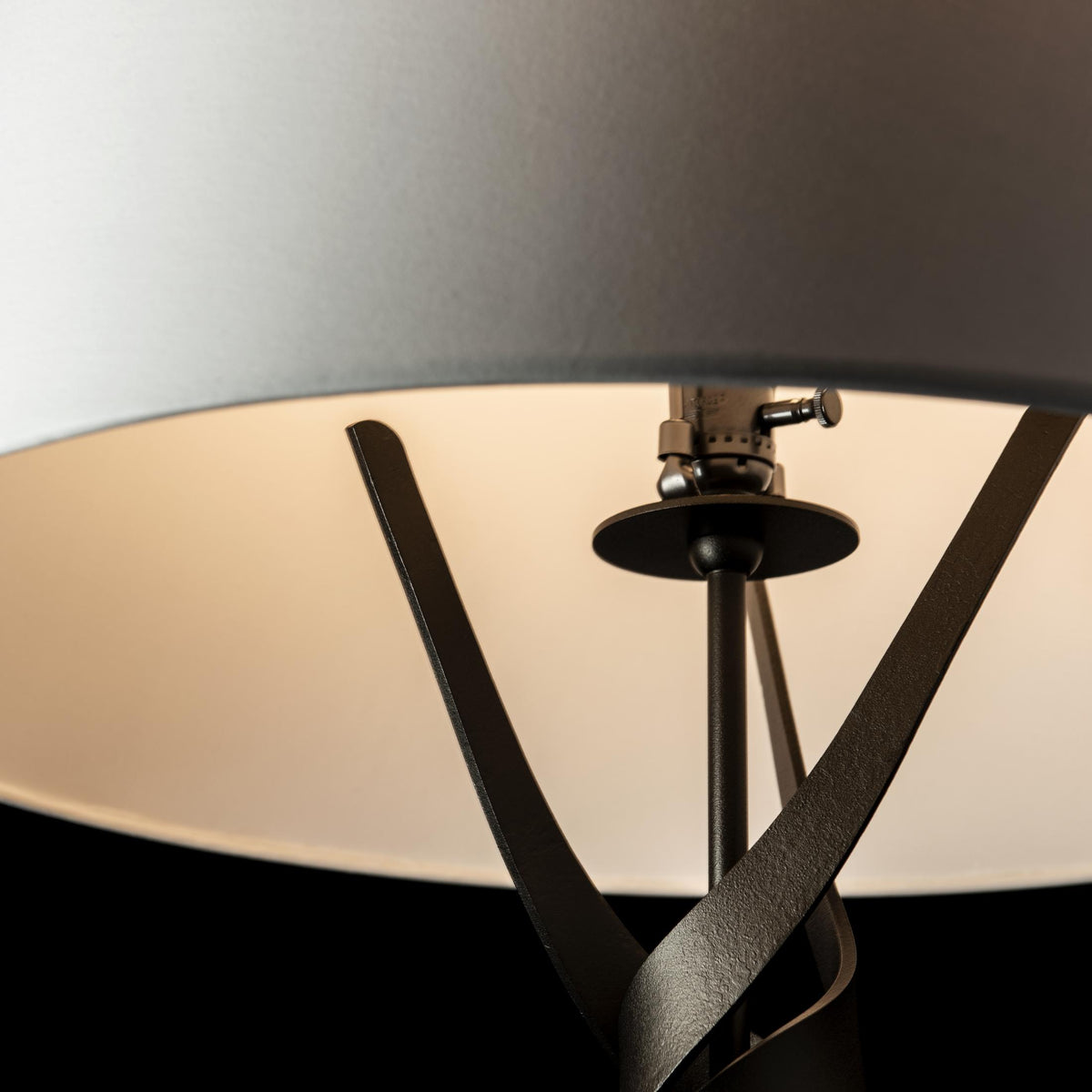 Hubbardton Forge 2023 Oil Rubbed Bronze Modern Brass Natural Anna Shade (SF) Tryst Floor Lamp