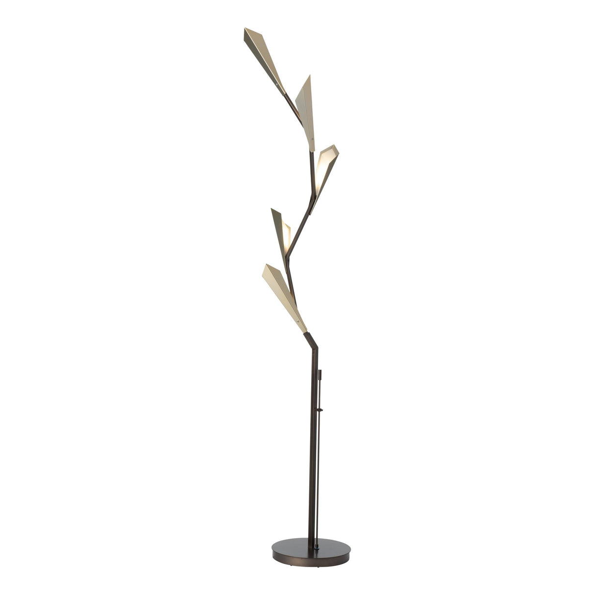 Hubbardton Forge 2025 Dark Smoke Modern Brass Quill Torchiere