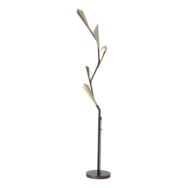 Hubbardton Forge 2025 Dark Smoke Modern Brass Quill Torchiere