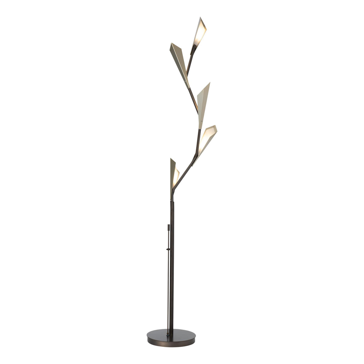 Hubbardton Forge 2025 Dark Smoke Modern Brass Quill Torchiere