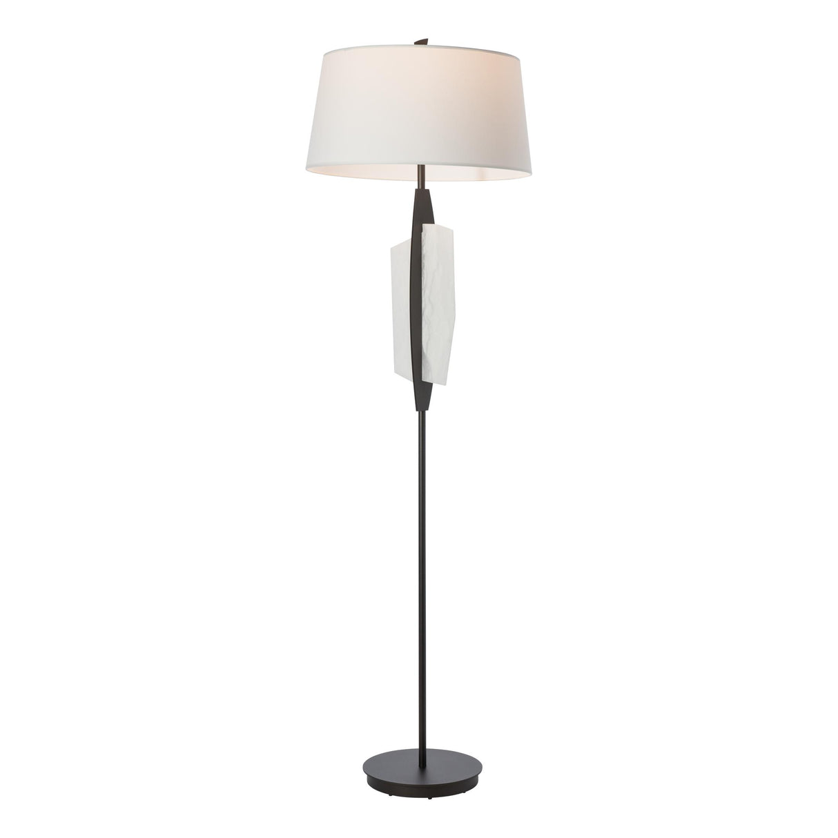 Hubbardton Forge 2025 Oil Rubbed Bronze Alabaster Natural Anna Shade (SF) Volterra Floor Lamp