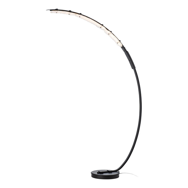 Hubbardton Forge 2025 Black Clear Glass (ZM) Glissade LED Arc Floor Lamp