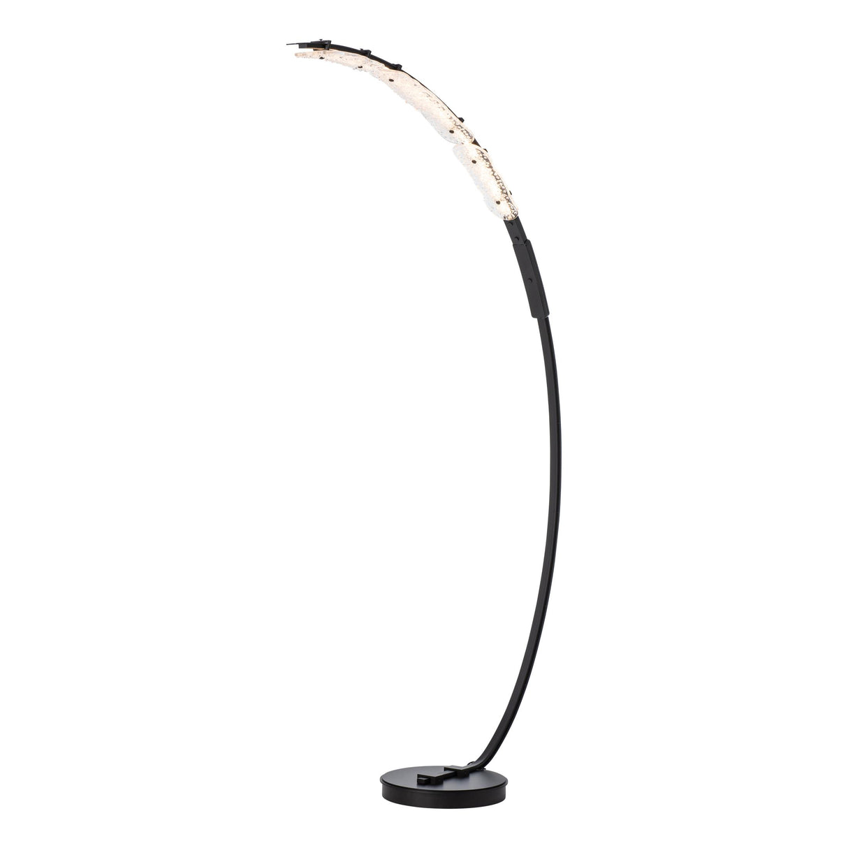 Hubbardton Forge 2025 Black Clear Glass (ZM) Glissade LED Arc Floor Lamp